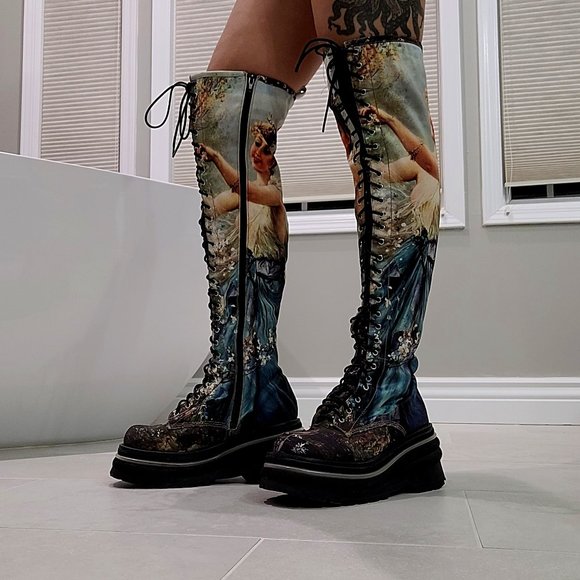 Jeffrey Campbell Shoes - Jeffery Campbell Thigh High Platform Art Boots Size 7